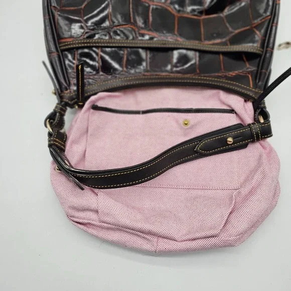 Dooney & Bourke Bag  Croco Embossed Leather  Handbag Purse J26917468 - Picture 11 of 16